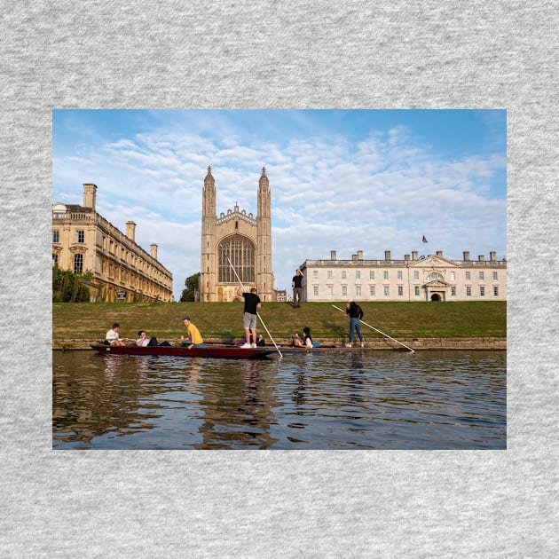 People punting near Kings College Cambridge England UK by fantastic-designs